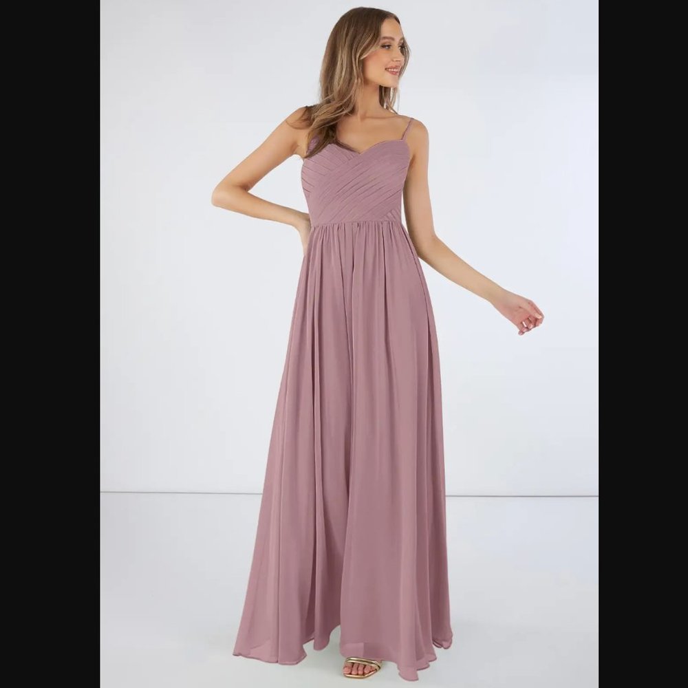 Azazie Lisbon Bridesmaid Dress in Dusty Rose (Size A6)